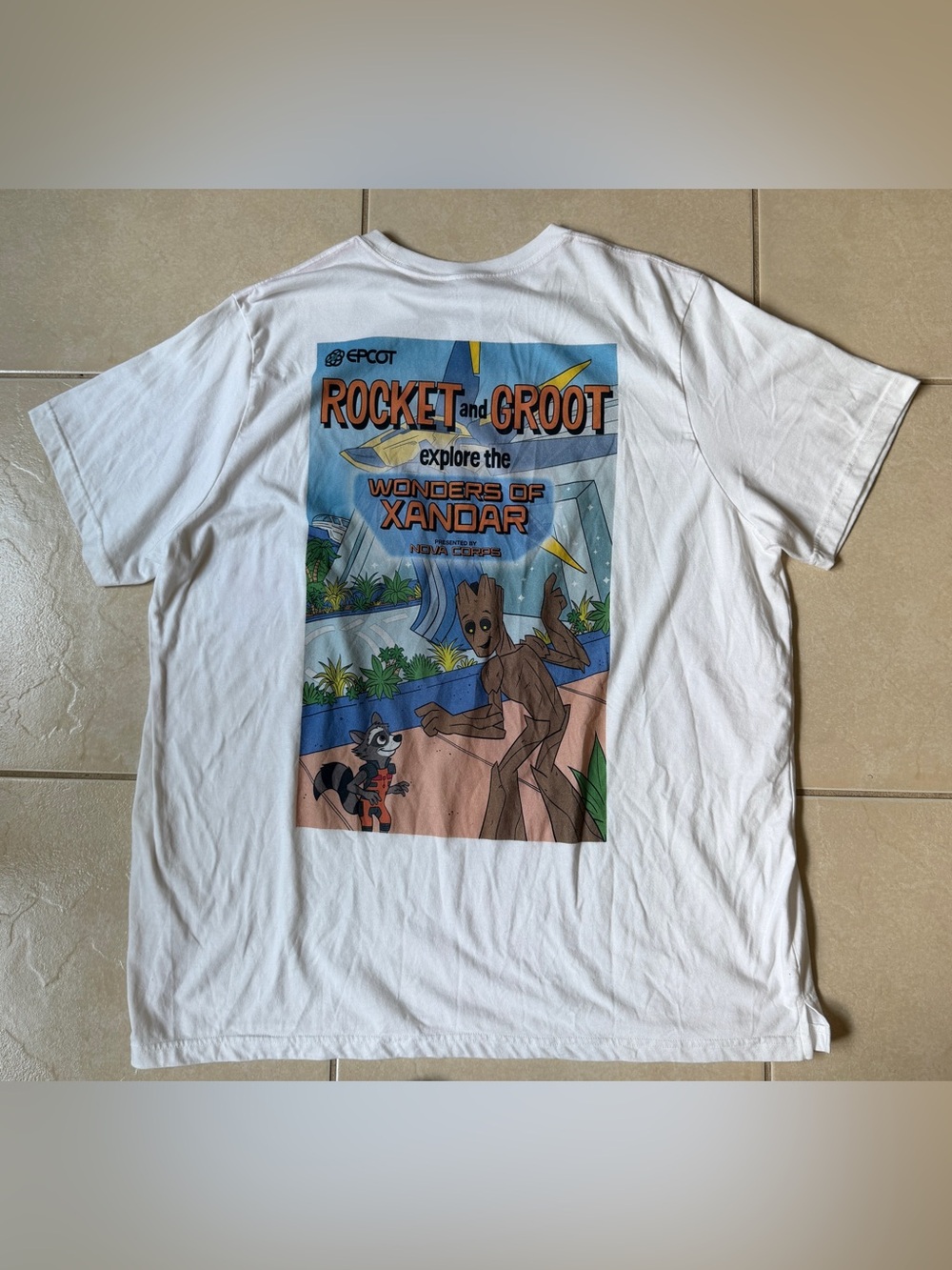 Marvel Epcot Guardians of the Galaxy Cosmic Rewind Rocket Groot Shirt Men XXL